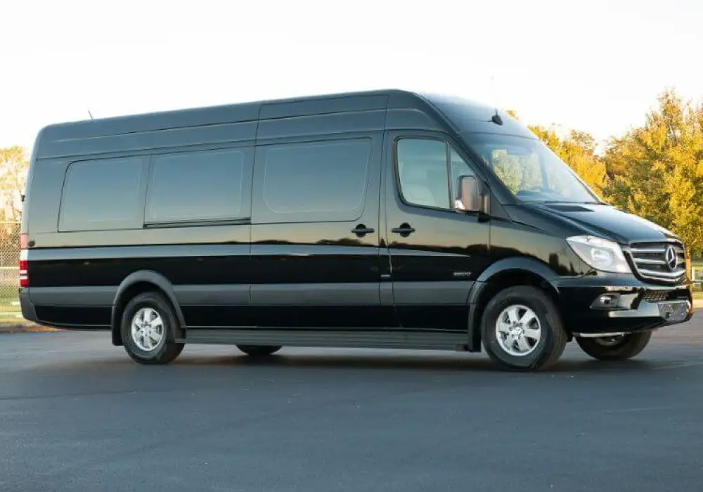 a black van parked on a road