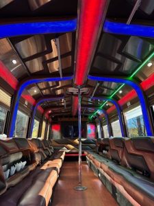 40 Passenger Party Bus with Pole & Bathroom
